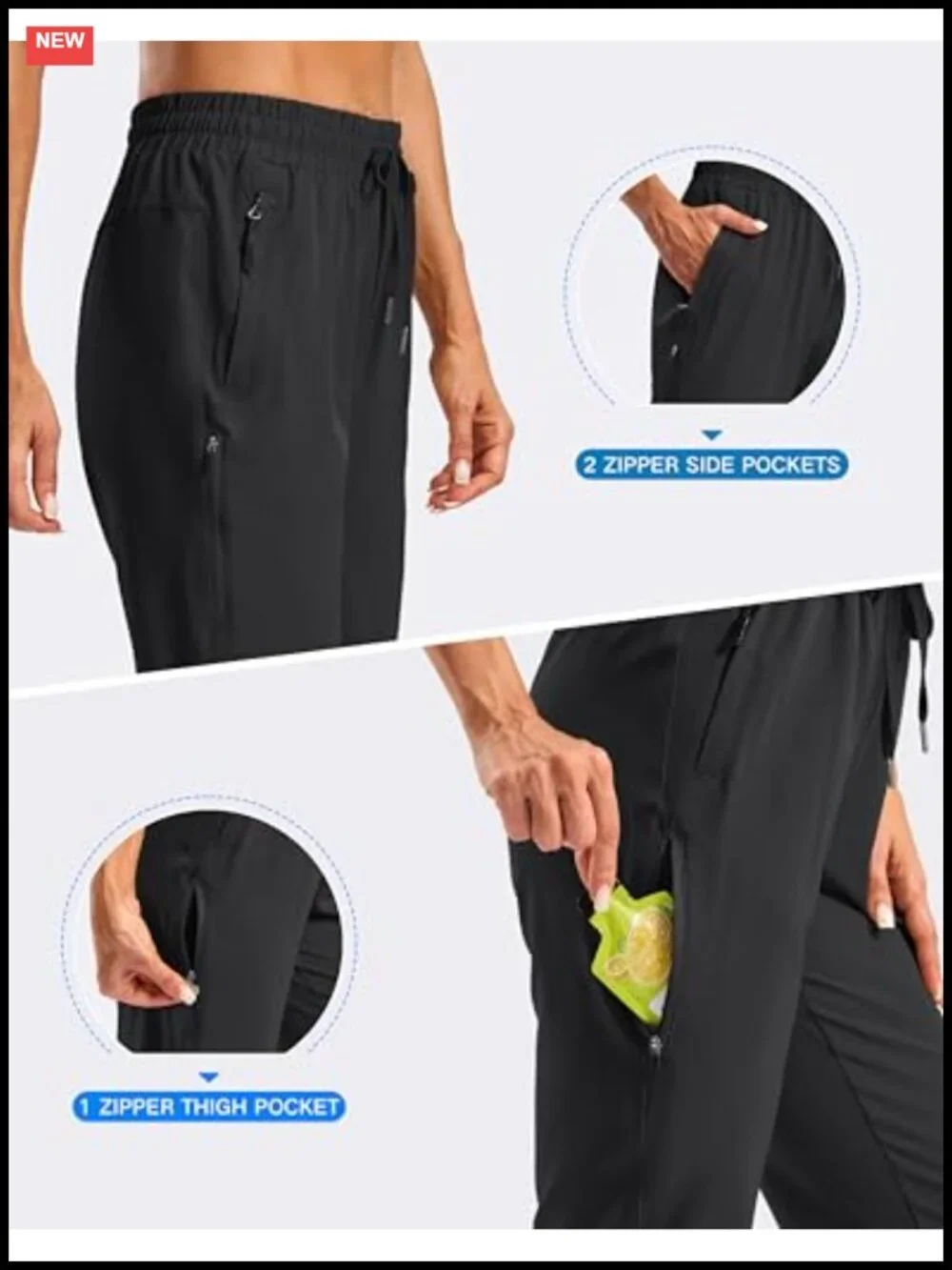 Women's Long Hiking Shorts with Zipper Pockets, Quick Dry, UPF 50+